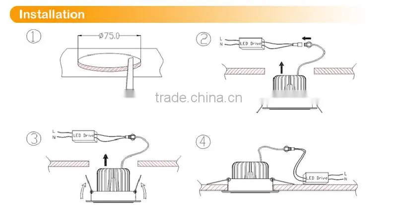 professional design indoor ceiling led down light 18W