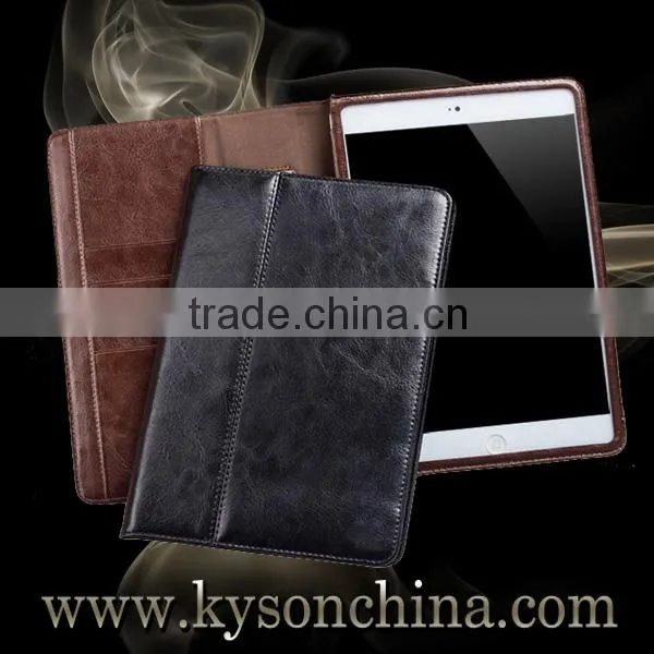 Brown real leather protective case for Apple iPad mini2 retina