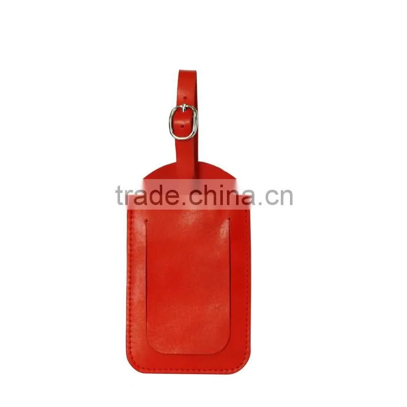Factory portable genuine cow leather lugguge tag