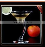 Blowning clear martini glass with heavy thick stem