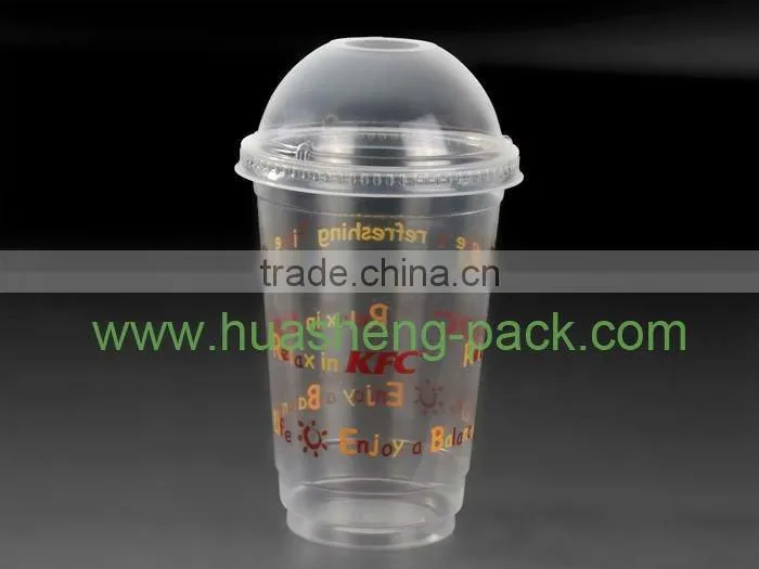 16oz disposable plastic juice cups with dome lid