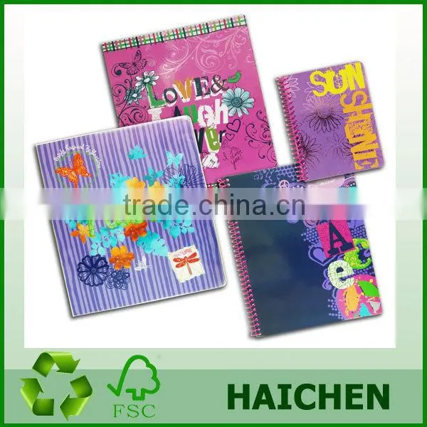 paper board printing cover spiral notebook