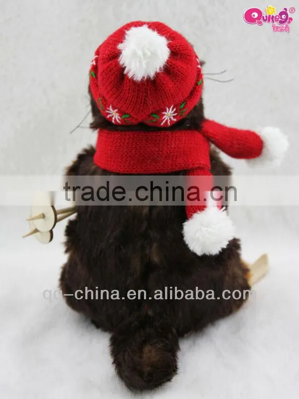 7" brown plush mouse