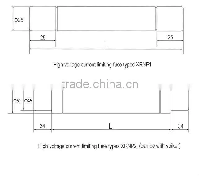 high voltage fuse types XRNP for transformer protection