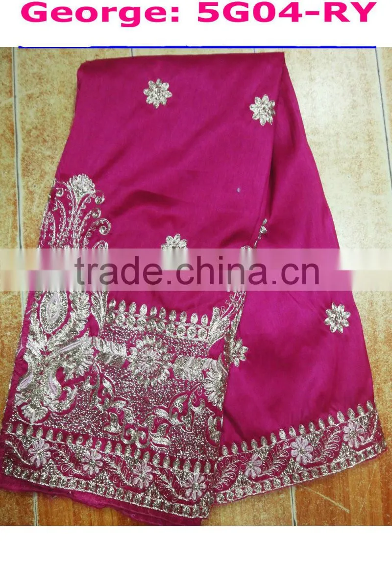 Top selling soft custom african raw silk george for women dresses