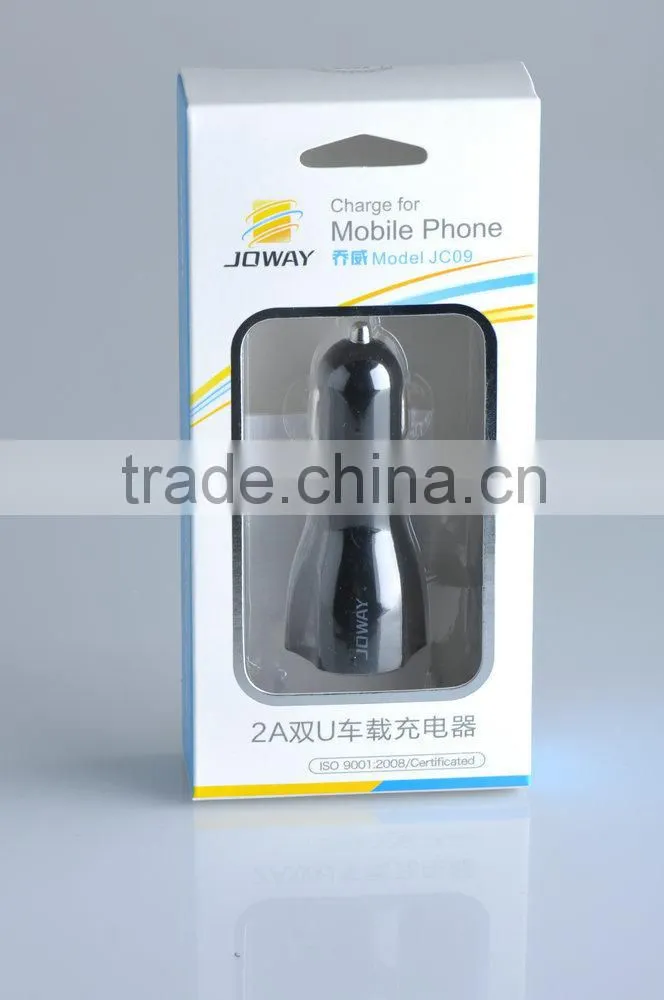 fast charging dual port mini usb car charger with RoHs CE FCC