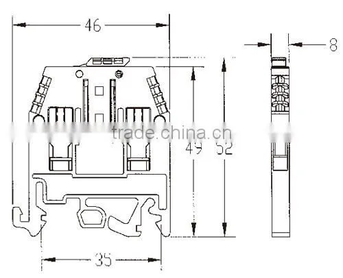 2.5mm2 400V 15A 22~10AWG 300V 20A Disconnect Terminal Block (ST6)