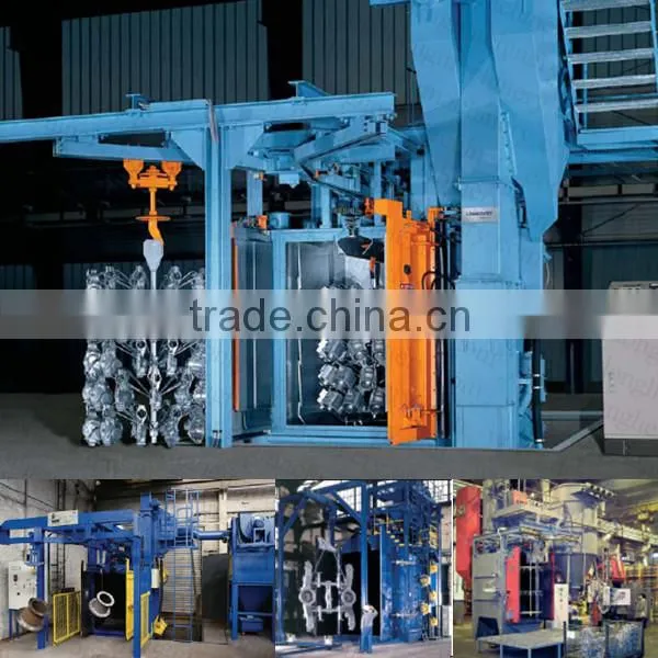 Hanger pass through type continuous shot blasting machine