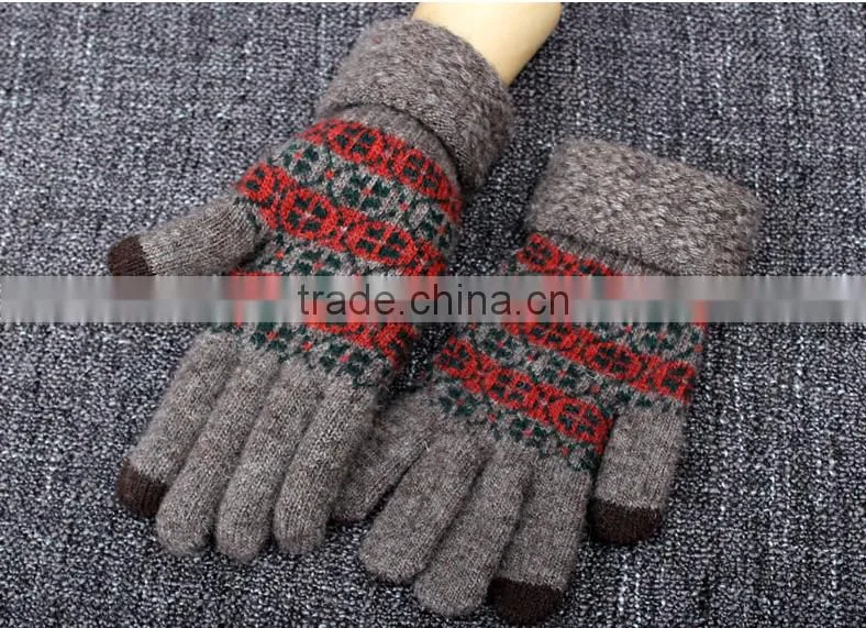Hot Gift For Christmas 2015 Special Knitted Touch Screen Gloves For Men