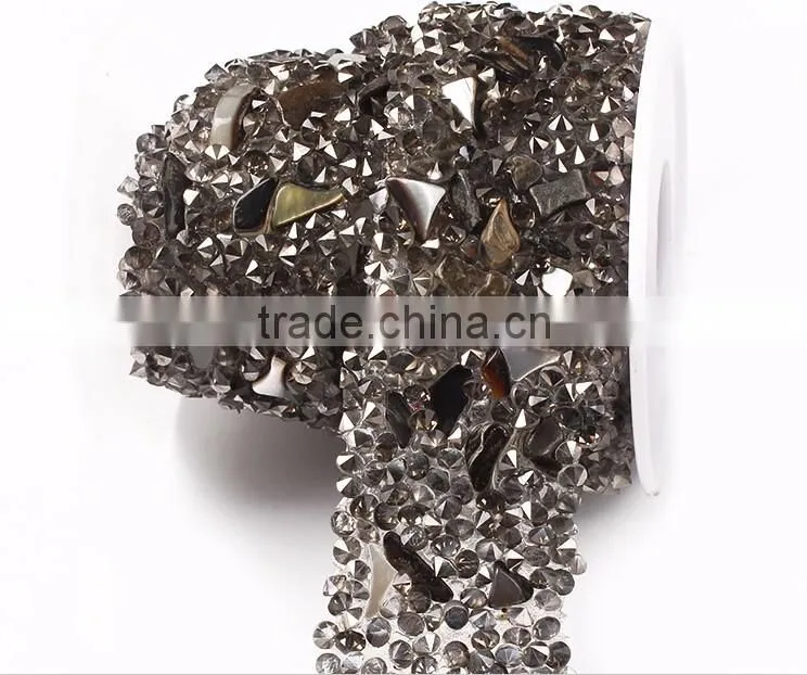 Rhinestone And Nature Stone Chain Garment Accessories Chain with Glue
