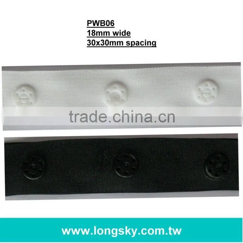 (#PWB01) Taiwan high class plastic polyester snappy button tape for clothing