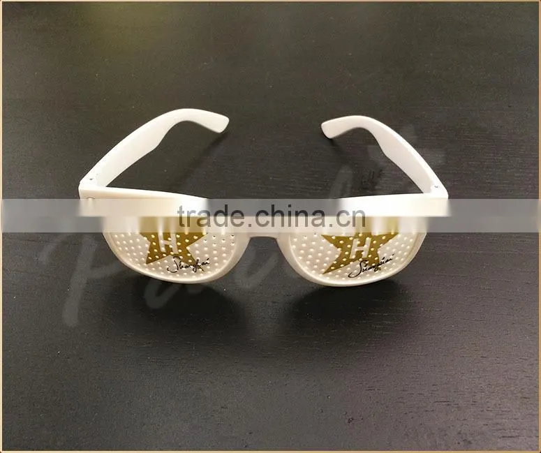 Hot Sell Lens Printing Sunglasses With Custom Logo Lens Pinhole Sticker funny party glasses