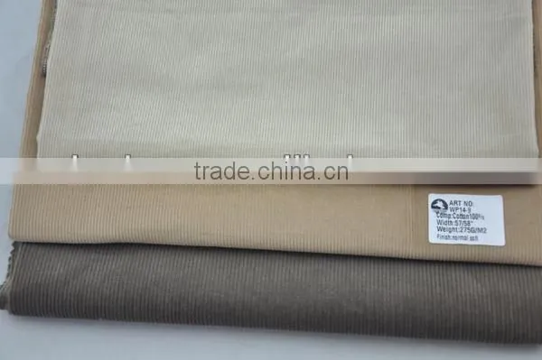Cotton100% 14 wale corduroy fabric wholesale