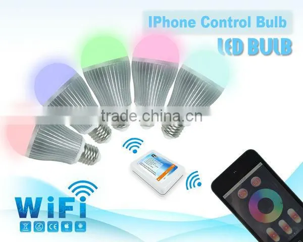 6w rgb wifi led bulb + 2.4G rf wireless touch remoter