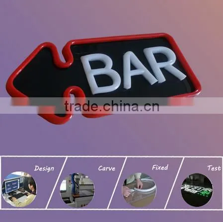 Acrylic board Frontlit Bar Open Neon Sign, 12V BarSign