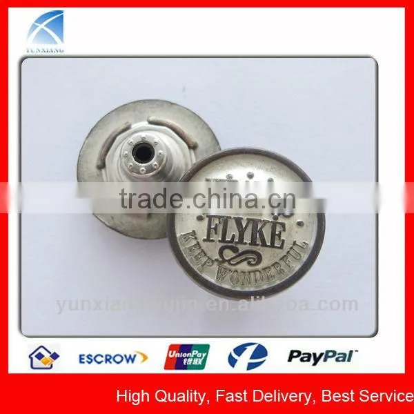 YX4513 Matt Black Metal Jeans Button Manufacturer in China