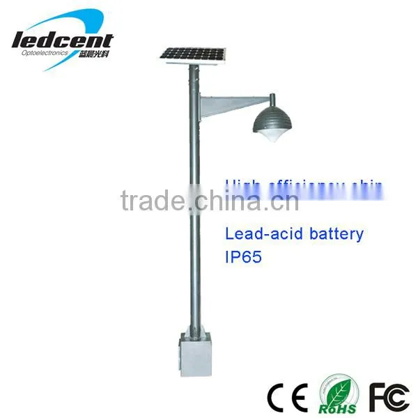 ledcent new design Led garden light 3.5M height iron pole solar panel battery