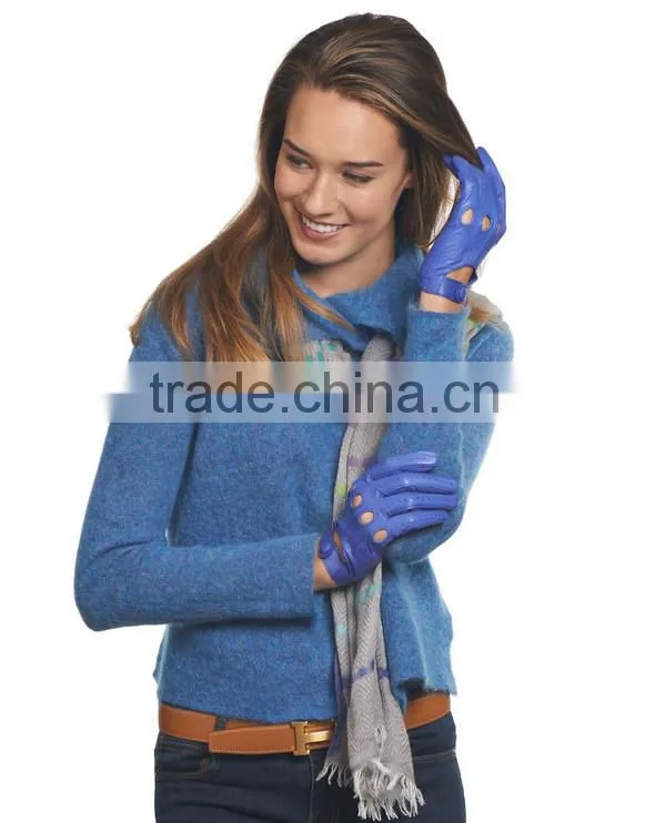 Women's Open Leather Driving Motorcycle Leather Gloves