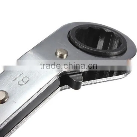 6 Pieces Ratchet Spanner Wrench Set Kit Cranked Offset Metric