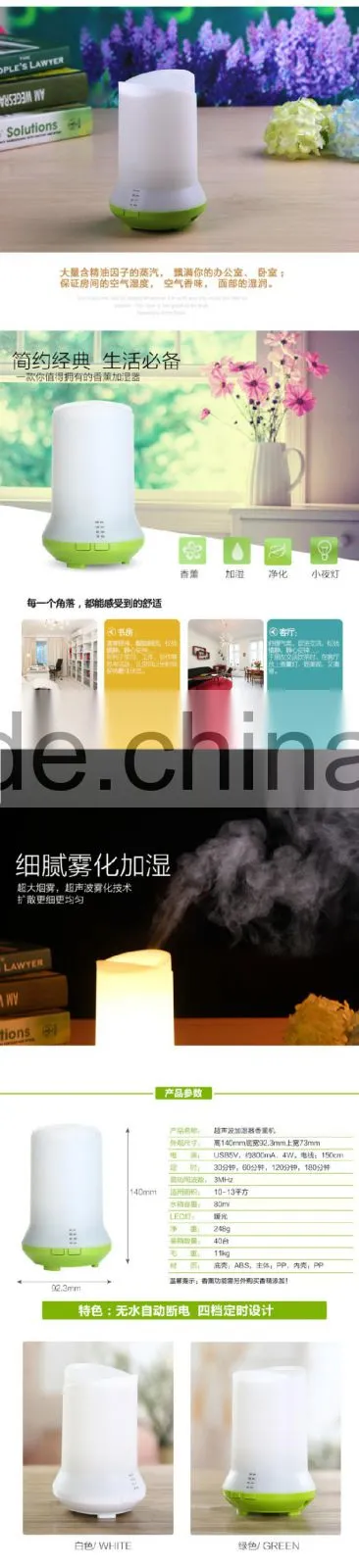 New design AC charger powered mini usb humidifier with led