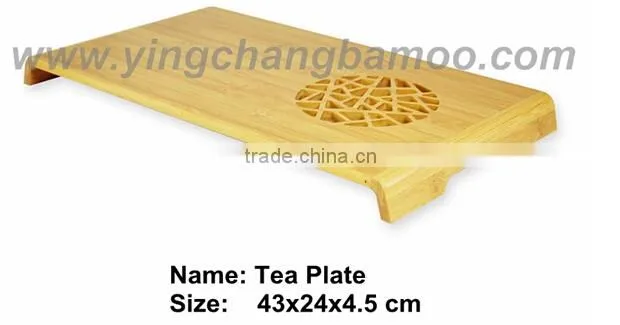Wood bamboo tea tray set
