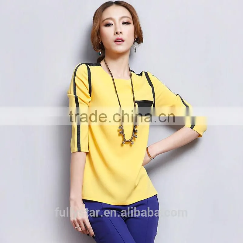 ladies fashion new design yellow chiffon dresses
