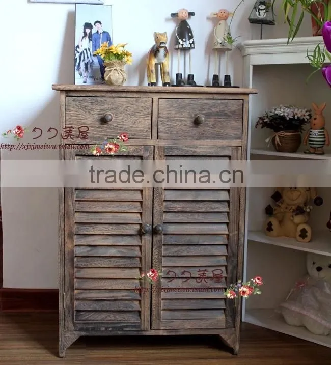 Living room solid wood shutter shoes collect racks ,storage cabinet