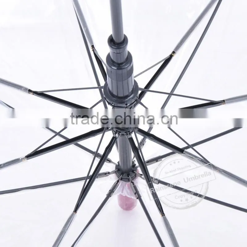 fashion straight transparent bubble poe umbrella
