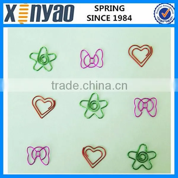 hight quality promotional gifts with paper box custom logo metal red heart shape paper clips