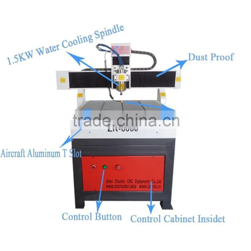 Platform Moving PCB CNC Router ZK-6060 With 1.5KW Spindle&Linear Round Guide Rail 600*600*100mm