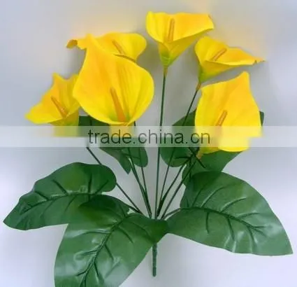 Newest H33cm Yellow Silk Flowers Artificial Calla Lily
