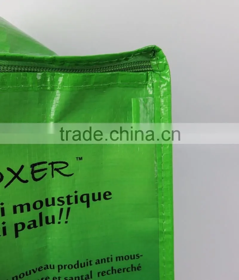 Promo Polypropylene Laminated PP Woven Shopping Bag With Zipper