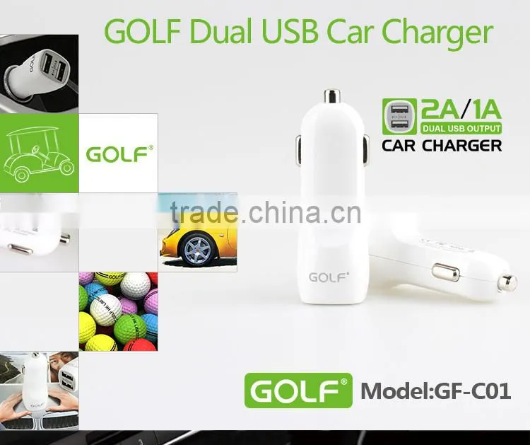 Hot sellling 5v 2a dual usb output universal mini car charger for ipad and mobile phone