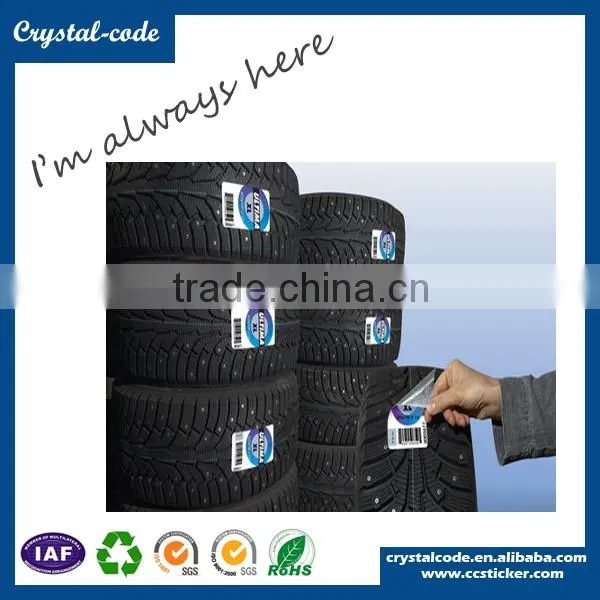 Printing strong adhesive unremovable tyre label