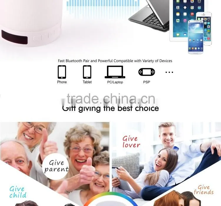 Wireless Audio Lamp Bluetooth Speaker with White LED Lamp Light for Computer or phone