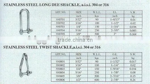 Different Kinds of Screw Pin Stainless Shackles