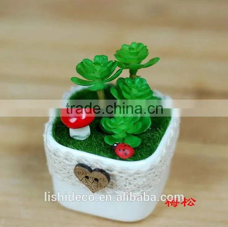 Home Garden Decoration Artificial Succulent Pots Wholesale Bonsai Pot