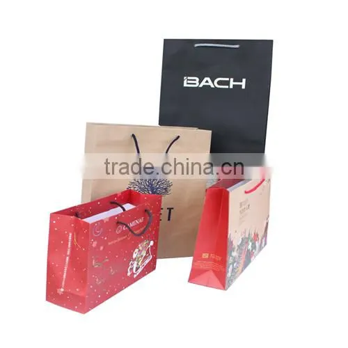 Luxury design shopping paper bag with gold hot foil logo