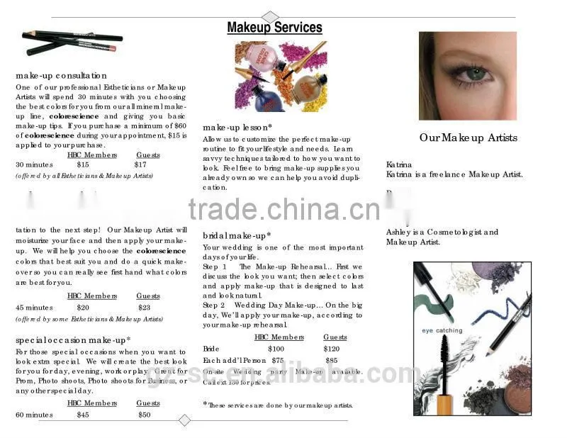 Custom Printable Luxry Cosmetic Brochure