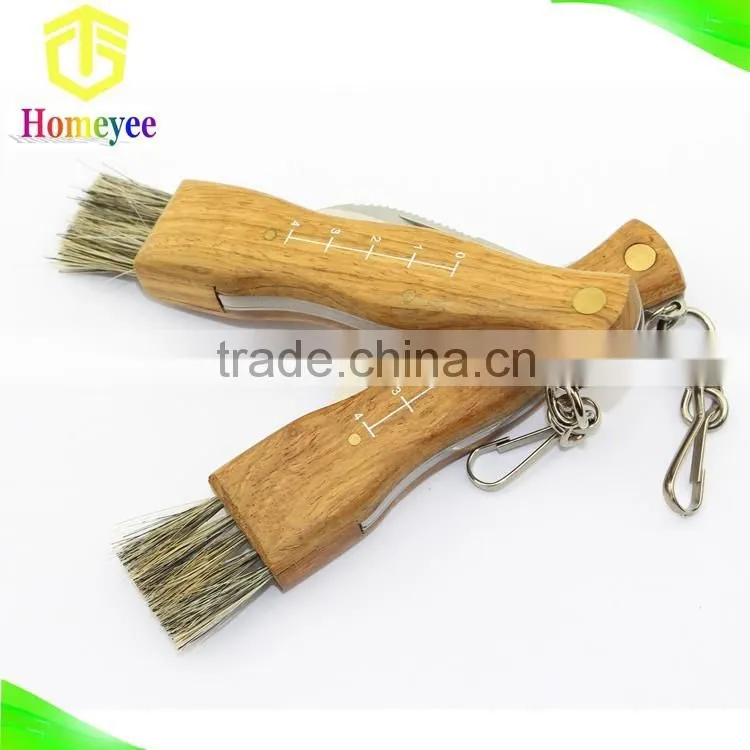 Mushroom Folding Pocket Knife , Hunter Knife With Brush
