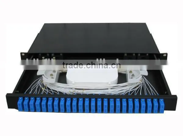 Rack-mount drawer type 19" fiber optic patch panel 12 ports/24 ports optical fiber patch panel