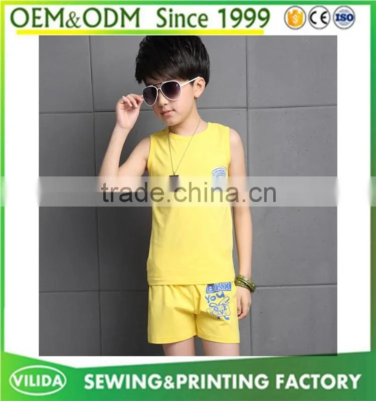 Custom your own design children boys blank sleeveless t shirt embroidery blank vest