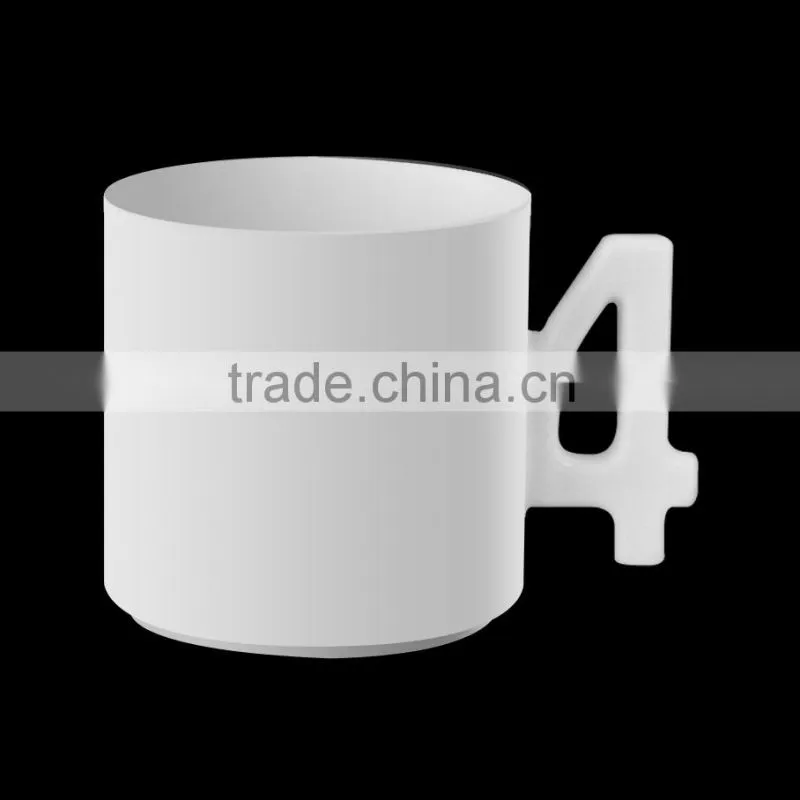 Cheap Nubmber mug cups, ceramic mug