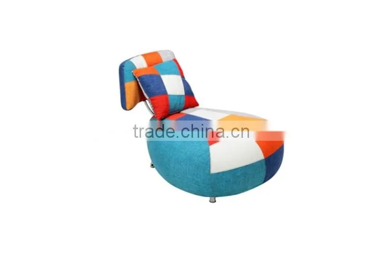 Patchwork backrest adjustable ottoman