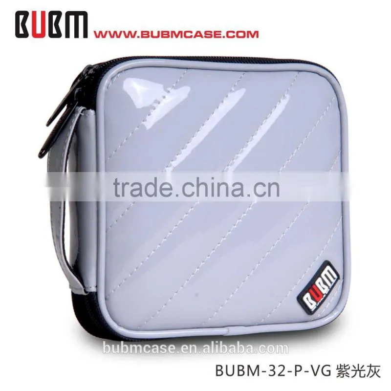 Fashion Purple 32 Capacity PU Leather Cover CD Case CD Box DVD Case Car Disc Case