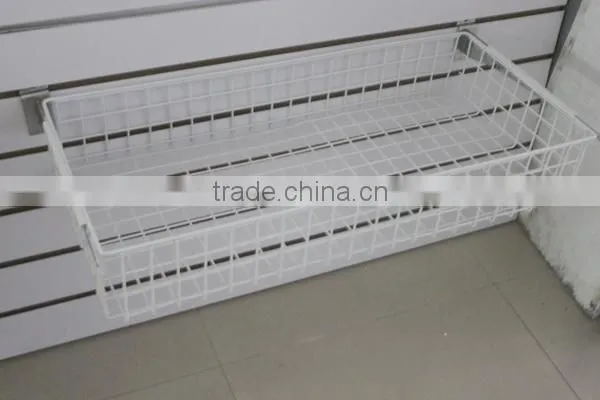 Slatwall basket,hanging basket for slatwall,metal basket