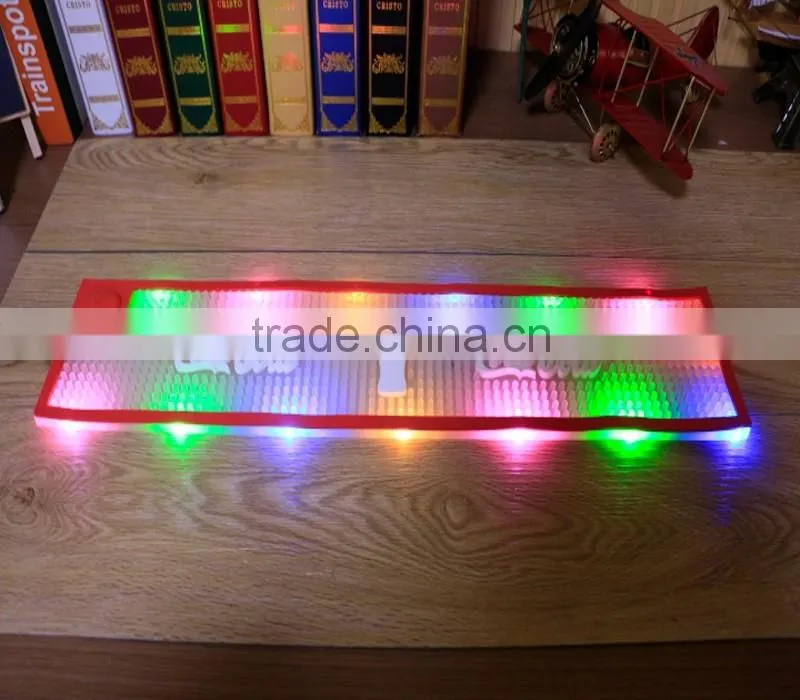Customed rubber LED bar mat newest soft pvc LED bar runner