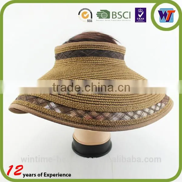 Wholesale custom waterproof sun visor cap short plaid visor caps