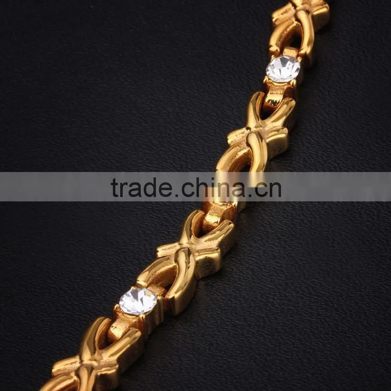 fashion dubai 18kgp gold plated healthy kids stainless steel bracelet jewelry