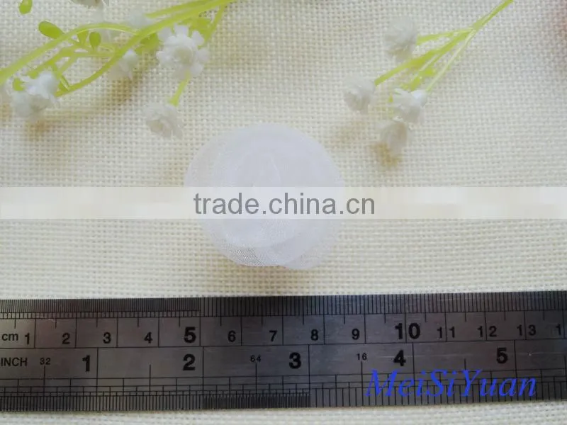 Wholesale cheap sheer ribbon rolled rosette for decoration